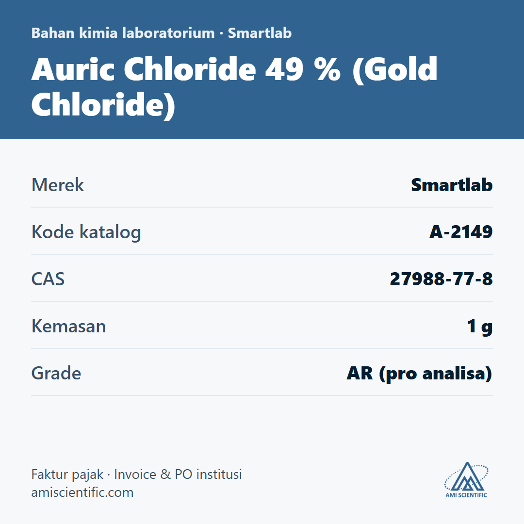 Auric Chloride 49 % (Gold Chloride), CAS 27988-77-8, 1 g – Smartlab A-2149