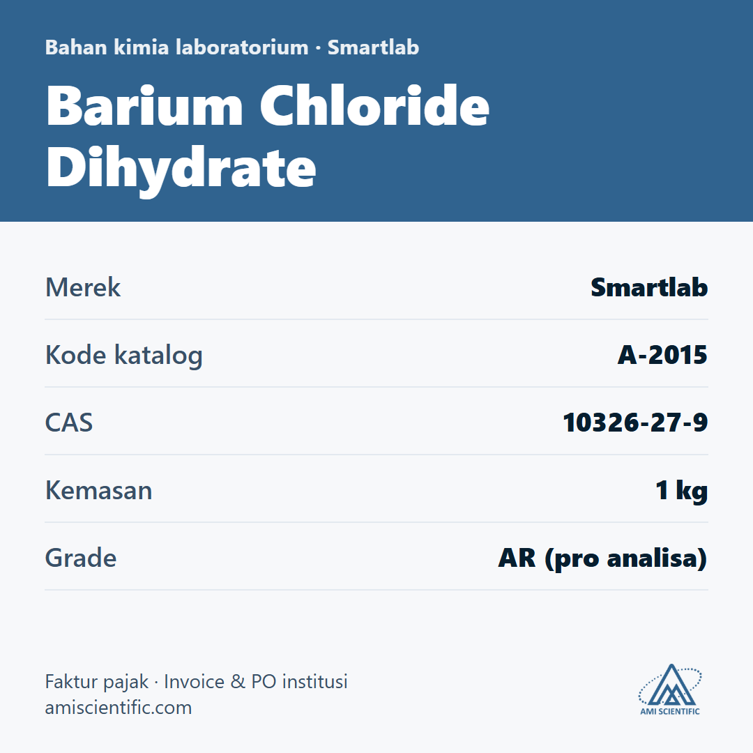 Barium Chloride Dihydrate, CAS 10326-27-9, 1 kg – Smartlab A-2015
