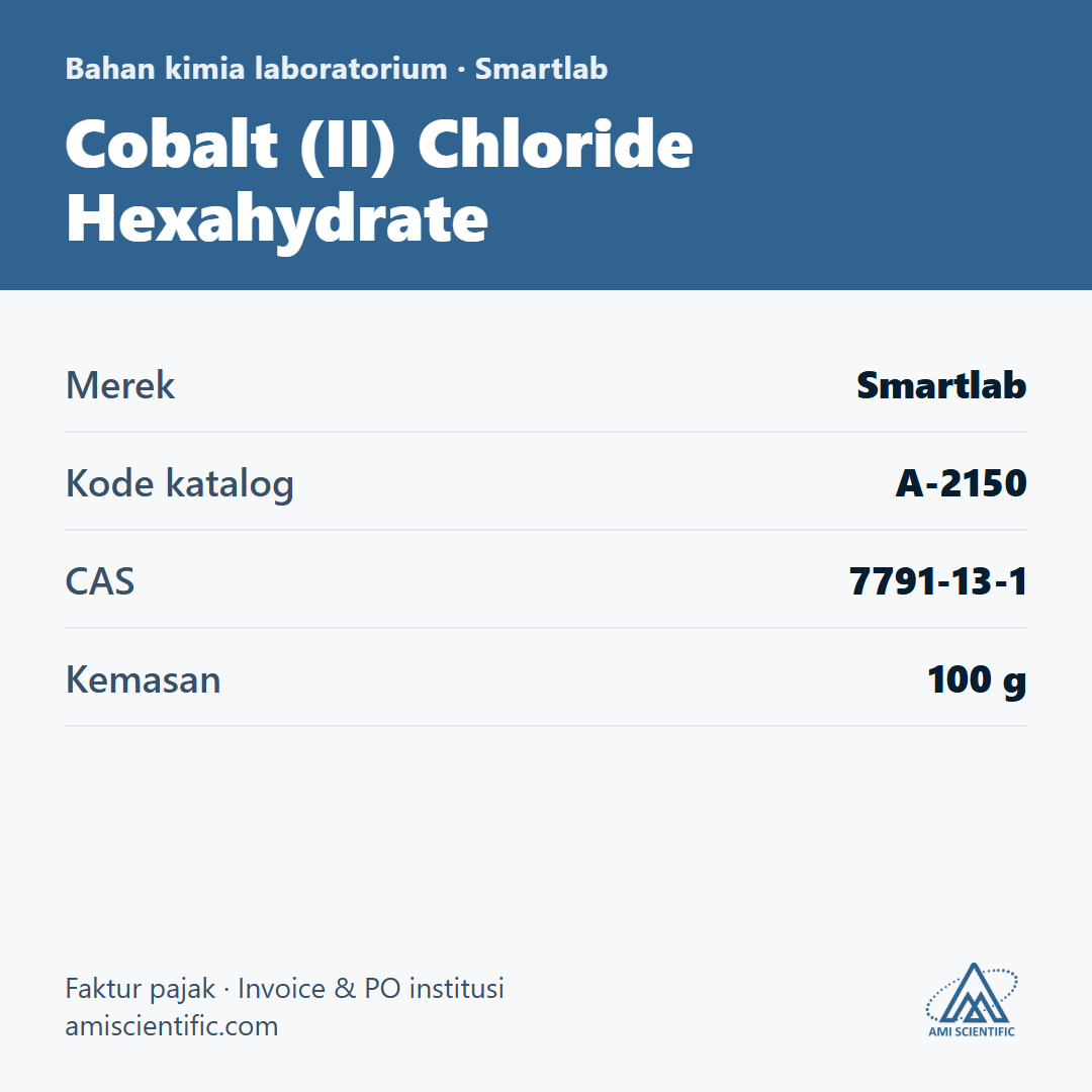 Cobalt (II) Chloride Hexahydrate, CAS 7791-13-1, 100 g – Smartlab A-2150