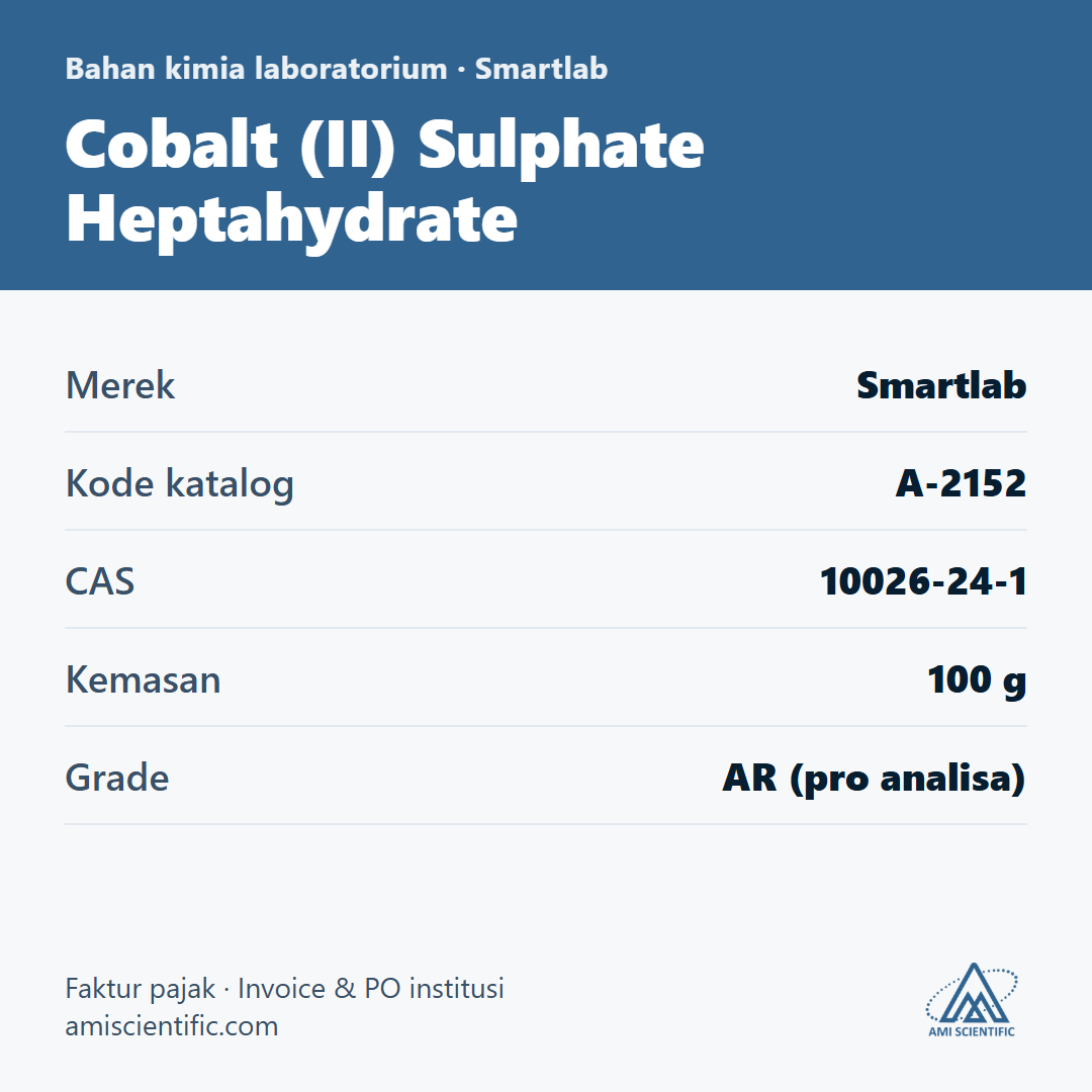 Cobalt (II) Sulphate Heptahydrate, CAS 10026-24-1, 100 g – Smartlab A-2152
