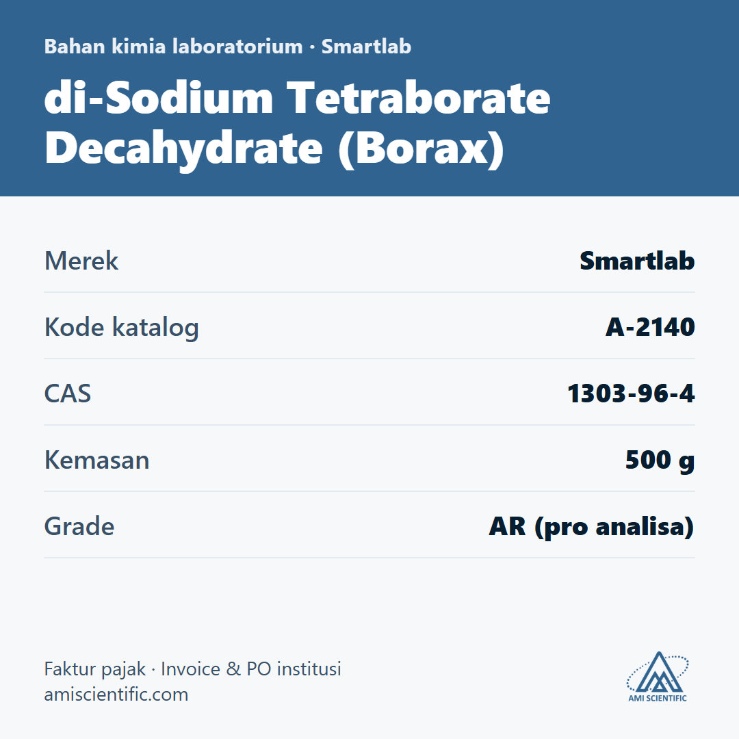 di-Sodium Tetraborate Decahydrate (Borax), CAS 1303-96-4, 500 g – Smartlab A-2140