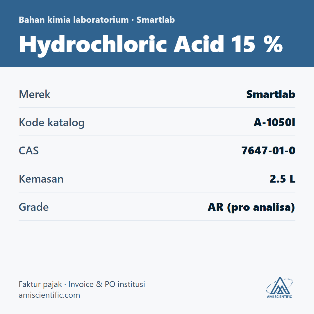 Hydrochloric Acid 15 %, CAS 7647-01-0, 2.5 L – Smartlab A-1050I