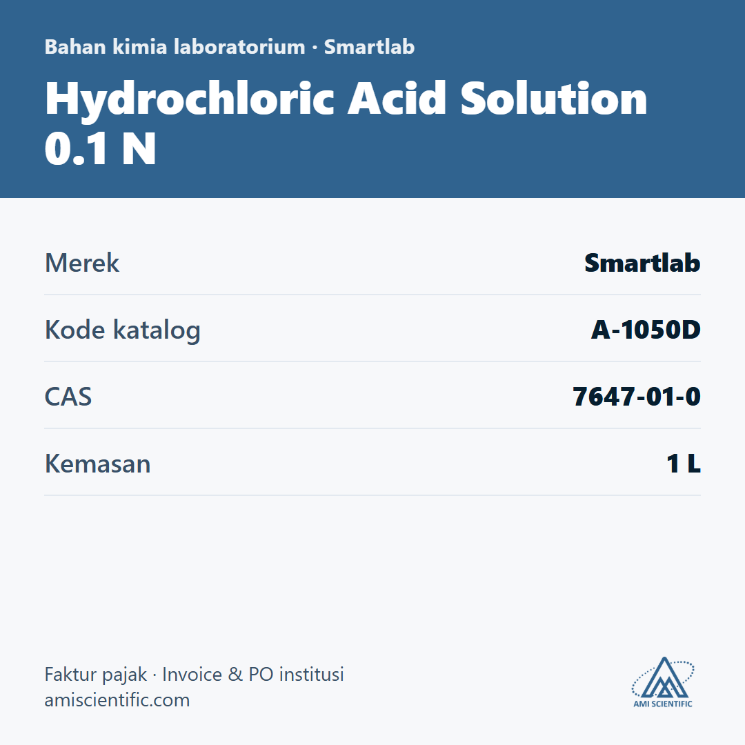 Hydrochloric Acid Solution 0.1 N, CAS 7647-01-0, 1 L – Smartlab A-1050D