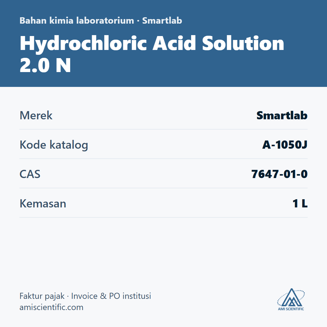 Hydrochloric Acid Solution 2.0 N, CAS 7647-01-0, 1 L – Smartlab A-1050J