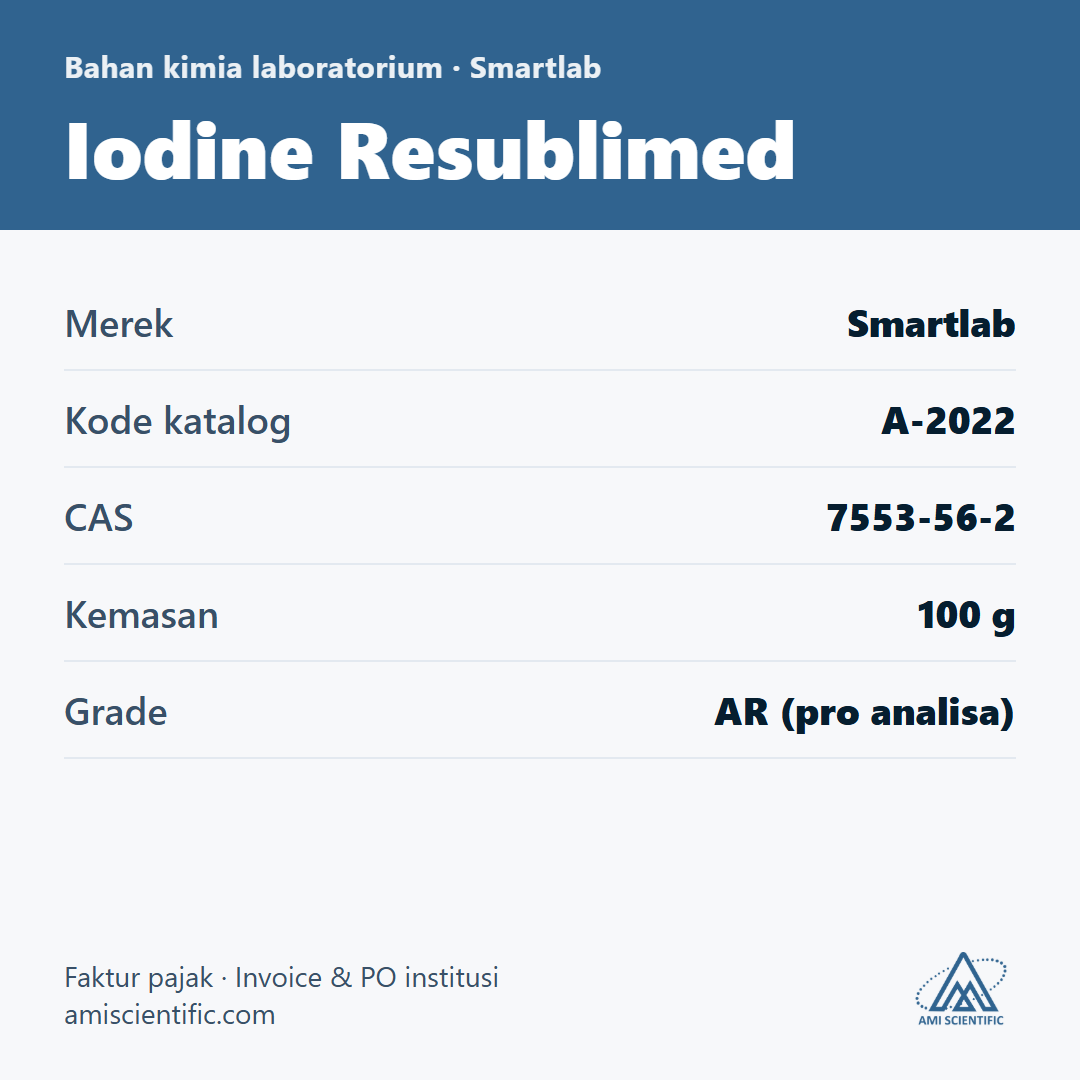 Iodine Resublimed, CAS 7553-56-2, 100 g – Smartlab A-2022