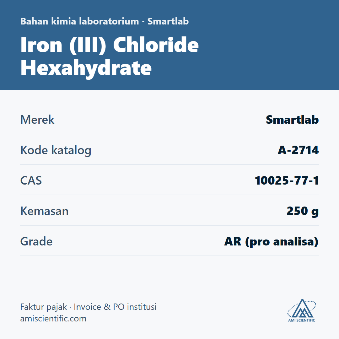 Iron (III) Chloride Hexahydrate, CAS 10025-77-1, 250 g – Smartlab A-2714