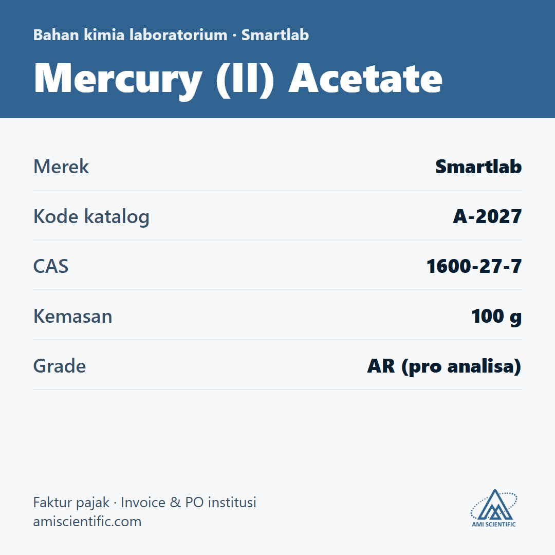 Mercury (II) Acetate, CAS 1600-27-7, 100 g – Smartlab A-2027
