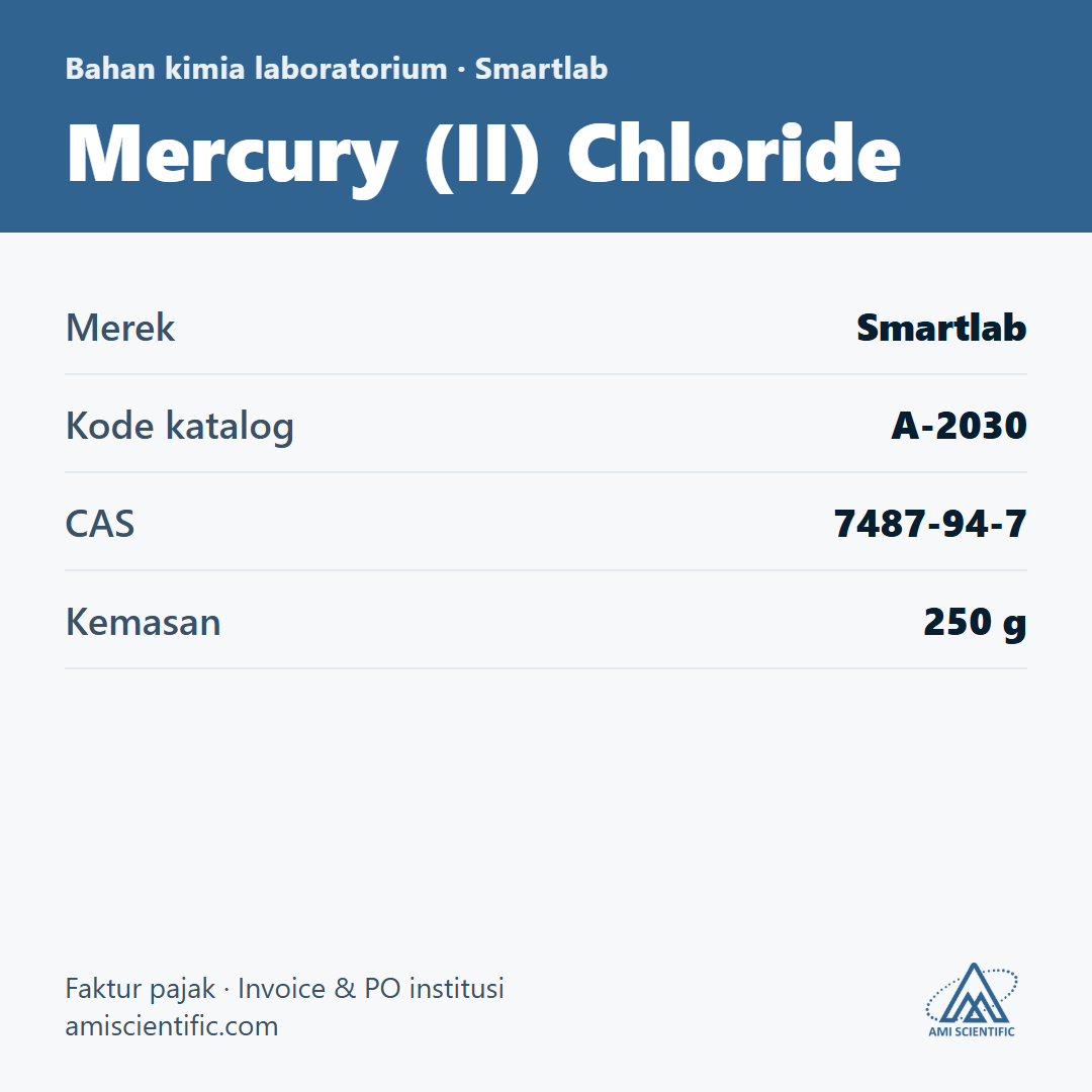 Mercury (II) Chloride, CAS 7487-94-7, 250 g – Smartlab A-2030
