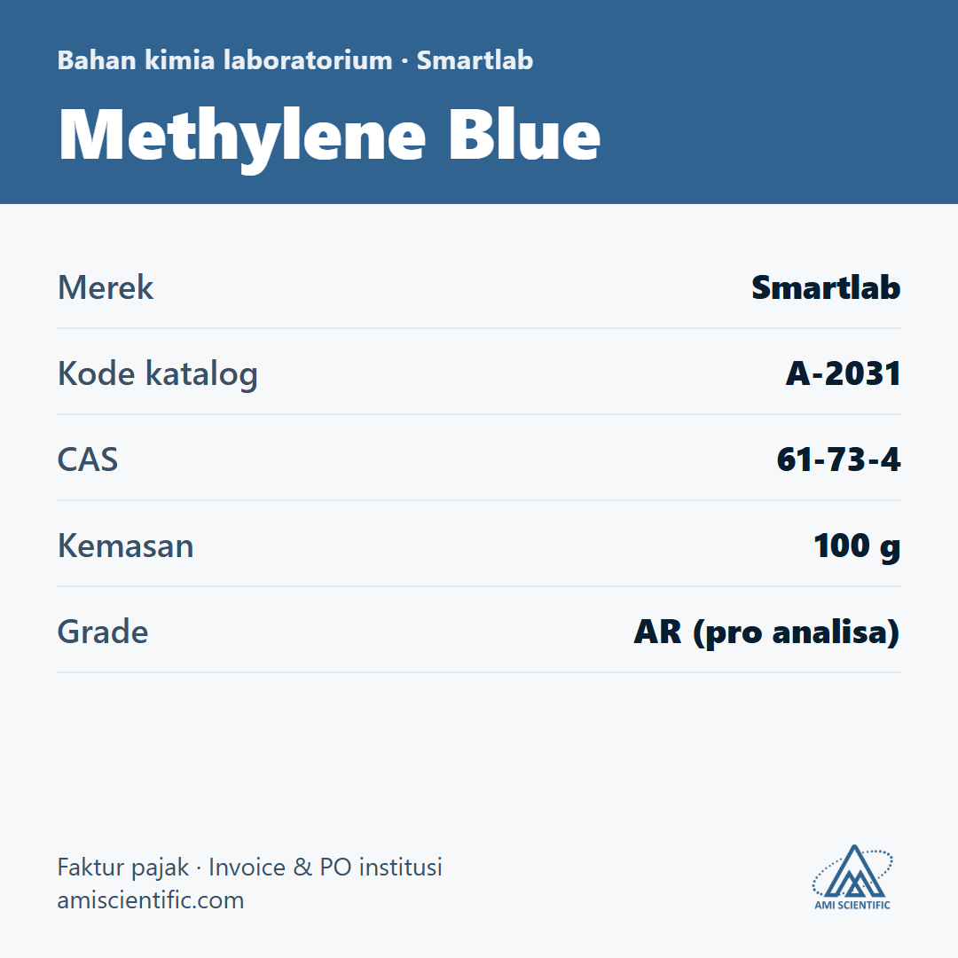 Methylene Blue, CAS 61-73-4, 100 g – Smartlab A-2031