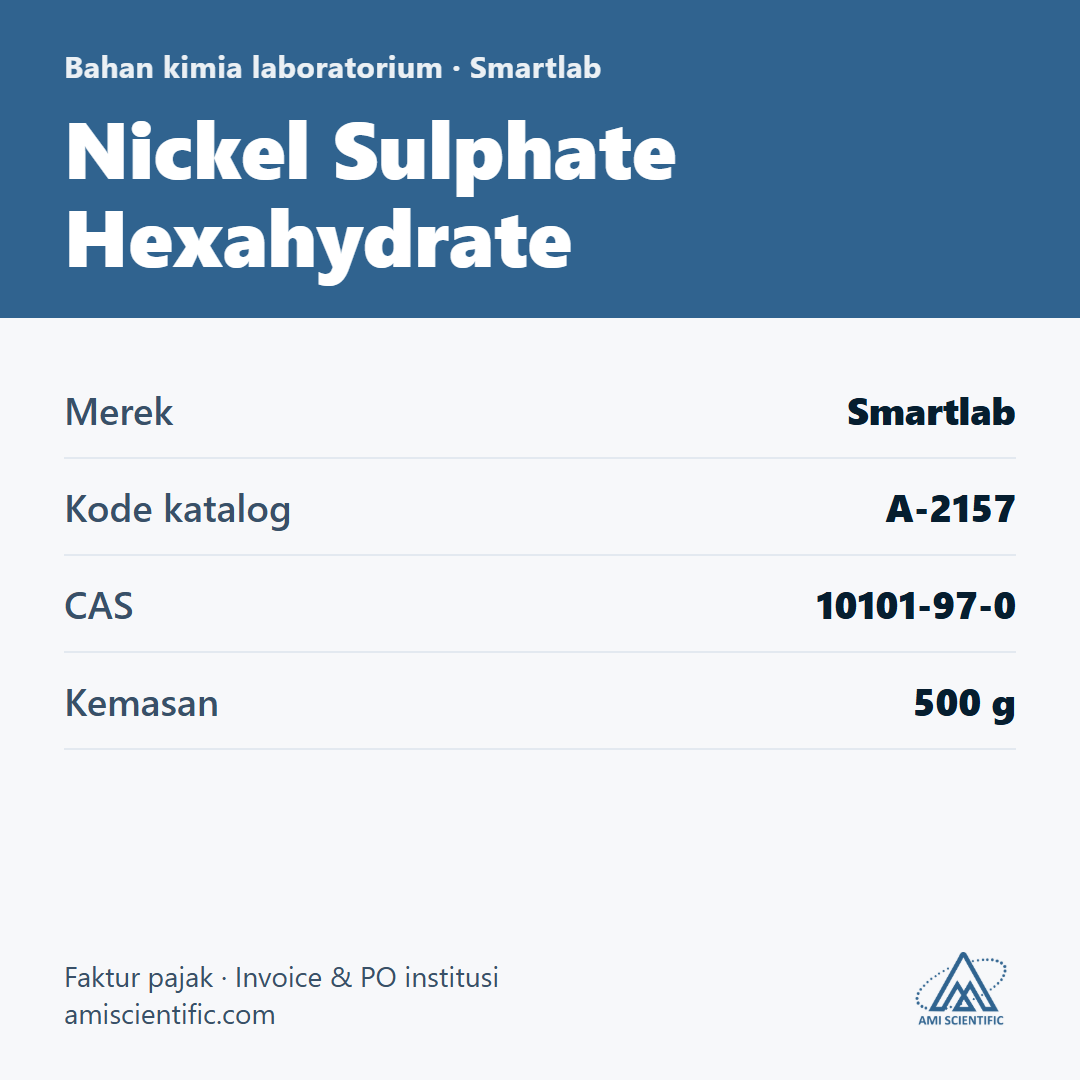 Nickel Sulphate Hexahydrate, CAS 10101-97-0, 500 g – Smartlab A-2157