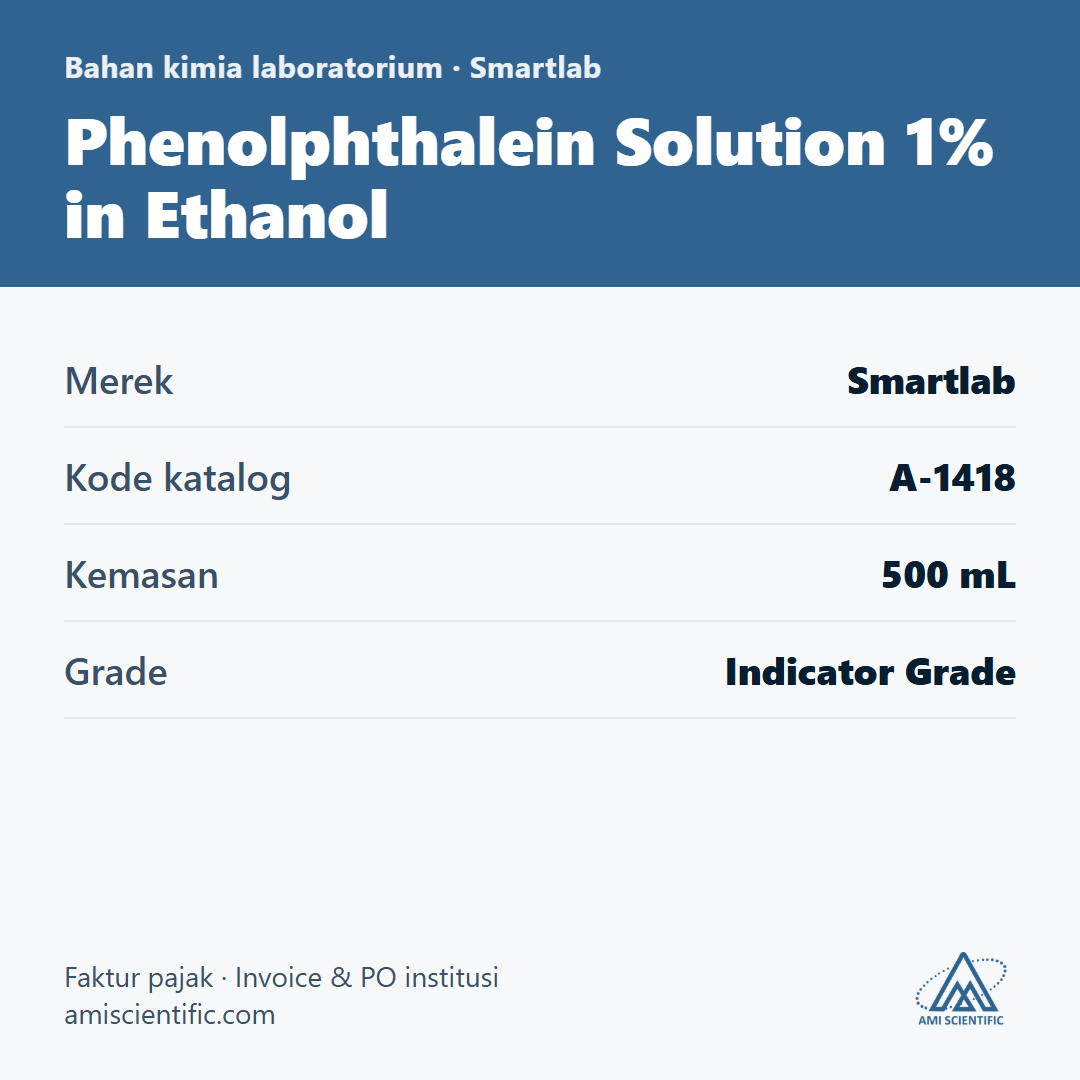 Phenolphthalein Solution 1% in Ethanol, 500 mL – Smartlab A-1418
