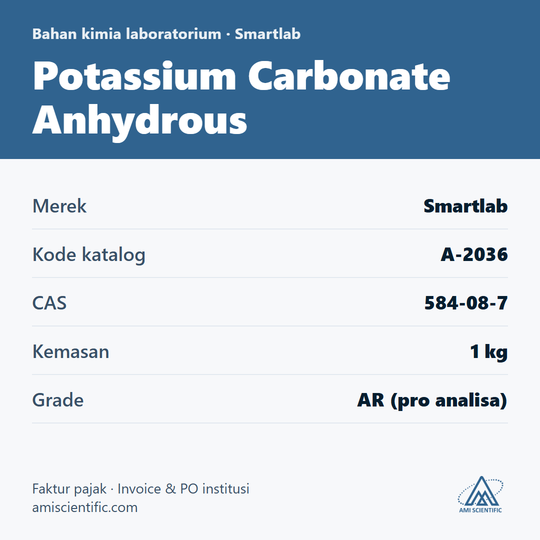 Potassium Carbonate Anhydrous, CAS 584-08-7, 1 kg – Smartlab A-2036