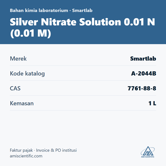Silver Nitrate Solution 0.01 N (0.01 M), CAS 7761-88-8, 1 L – Smartlab A-2044B