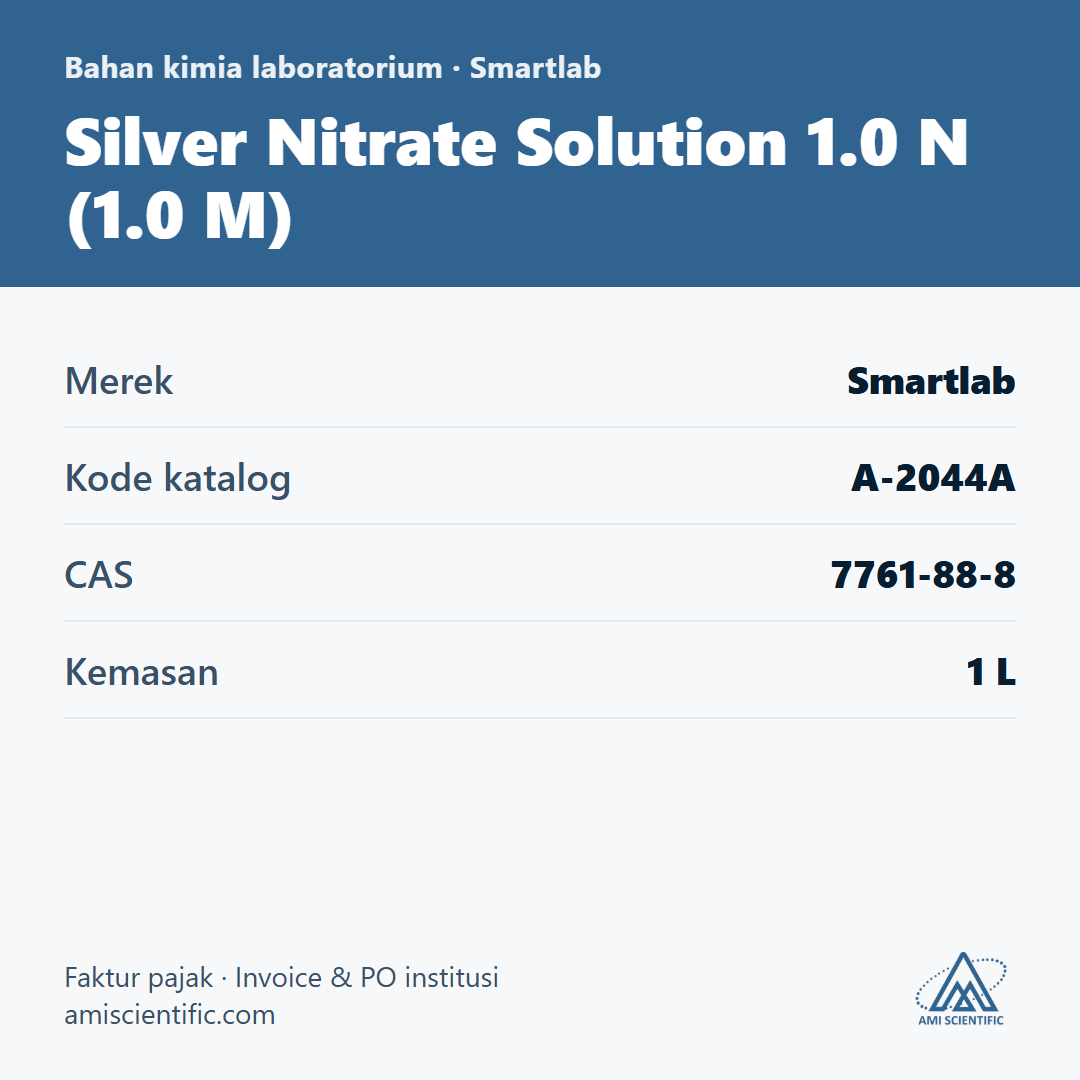 Silver Nitrate Solution 1.0 N (1.0 M), CAS 7761-88-8, 1 L – Smartlab A-2044A