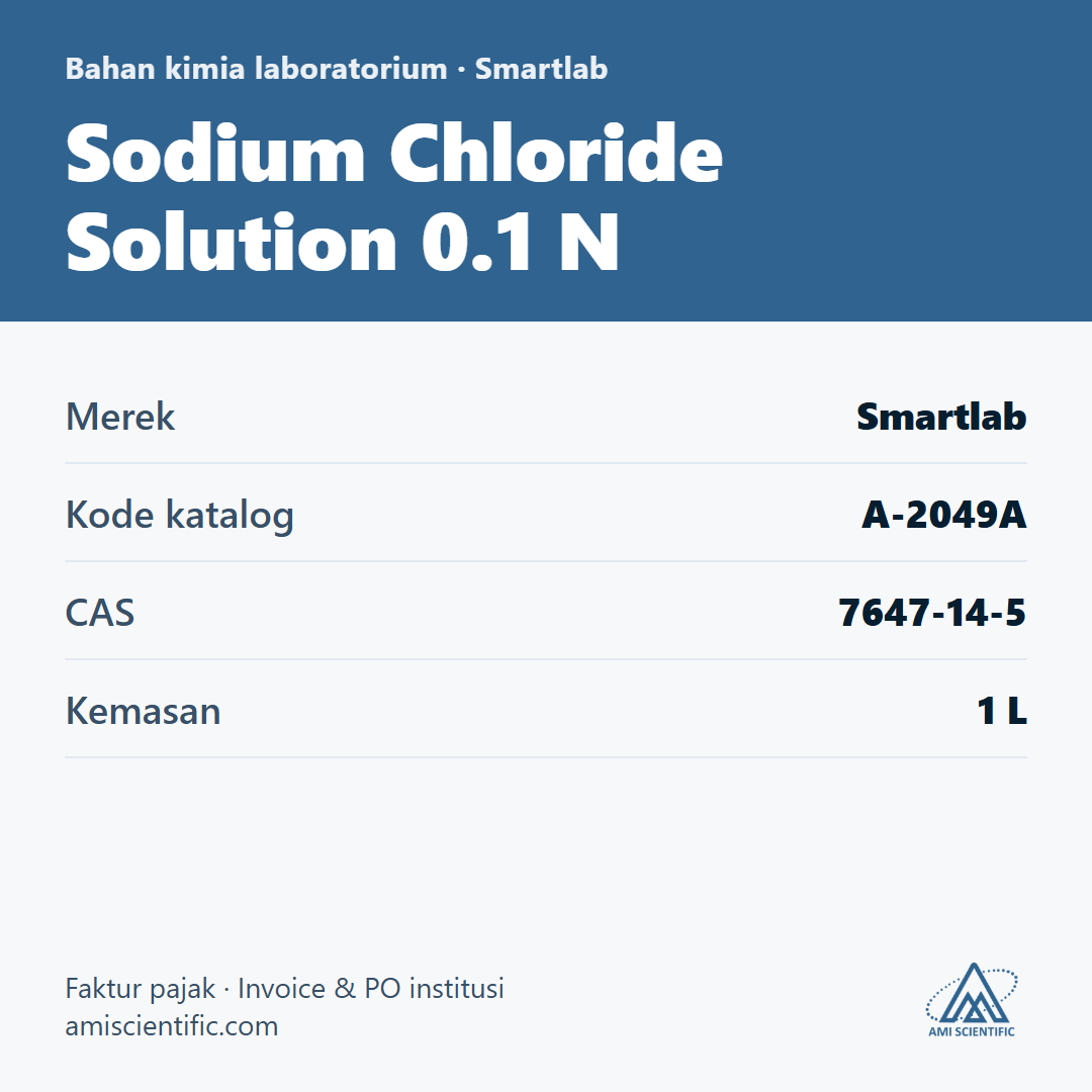 Sodium Chloride Solution 0.1 N, CAS 7647-14-5, 1 L – Smartlab A-2049A