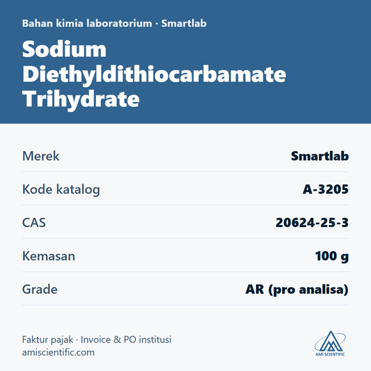 Sodium Diethyldithiocarbamate Trihydrate, CAS 20624-25-3, 100 g – Smartlab A-3205