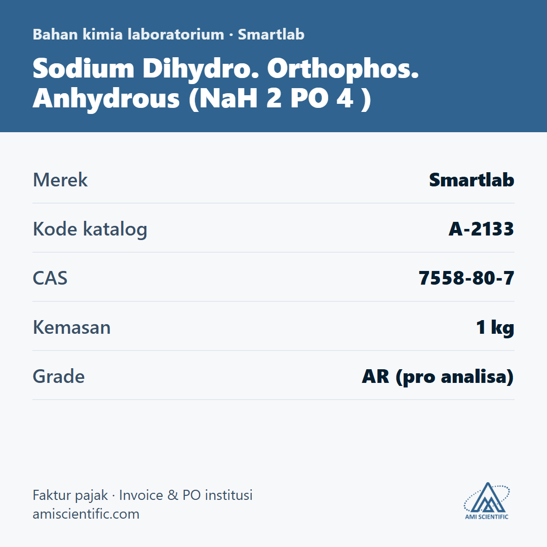 Sodium Dihydro. Orthophos. Anhydrous (NaH 2 PO 4 ), CAS 7558-80-7, 1 kg – Smartlab A-2133