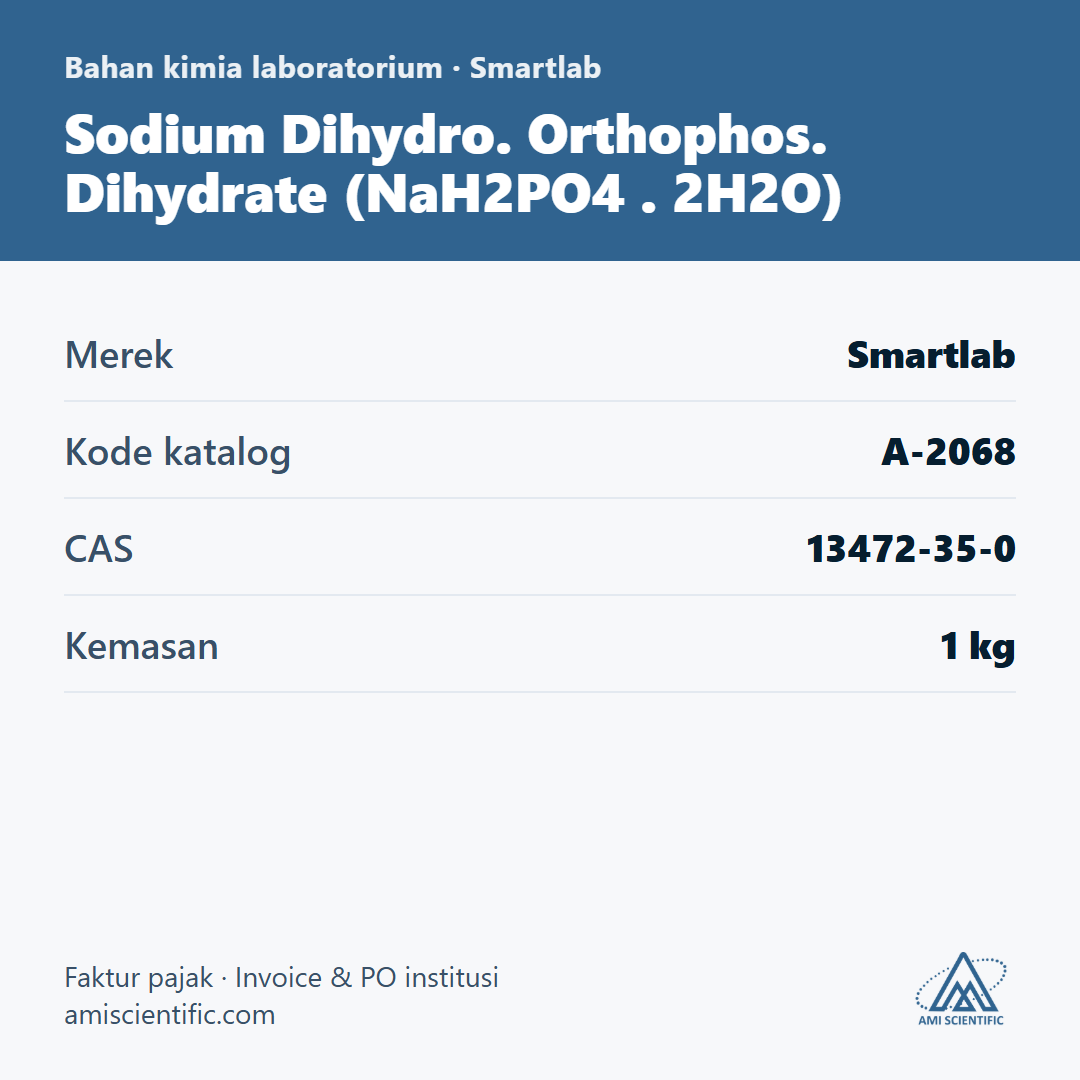 Sodium Dihydro. Orthophos. Dihydrate (NaH2PO4 . 2H2O), CAS 13472-35-0, 1 kg – Smartlab A-2068