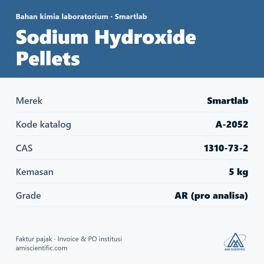Sodium Hydroxide Pellets, CAS 1310-73-2, 5 kg – Smartlab A-2052