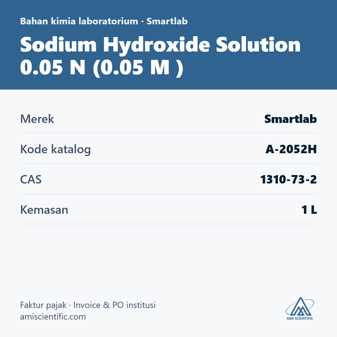 Sodium Hydroxide Solution 0.05 N (0.05 M ), CAS 1310-73-2, 1 L – Smartlab A-2052H