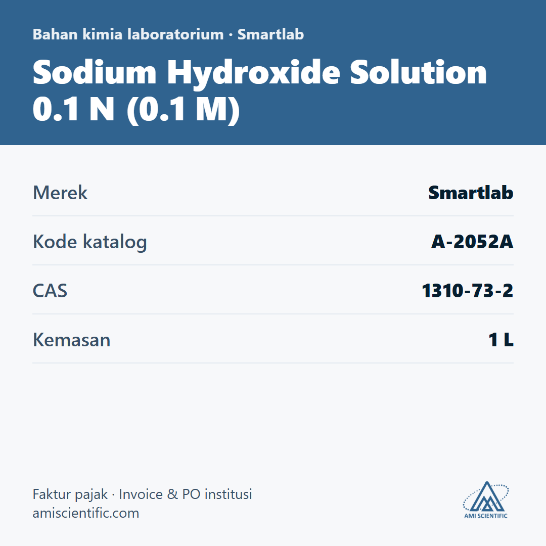 Sodium Hydroxide Solution 0.1 N (0.1 M), CAS 1310-73-2, 1 L – Smartlab A-2052A