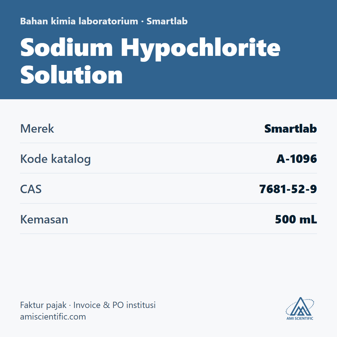 Sodium Hypochlorite Solution, CAS 7681-52-9, 500 mL – Smartlab A-1096