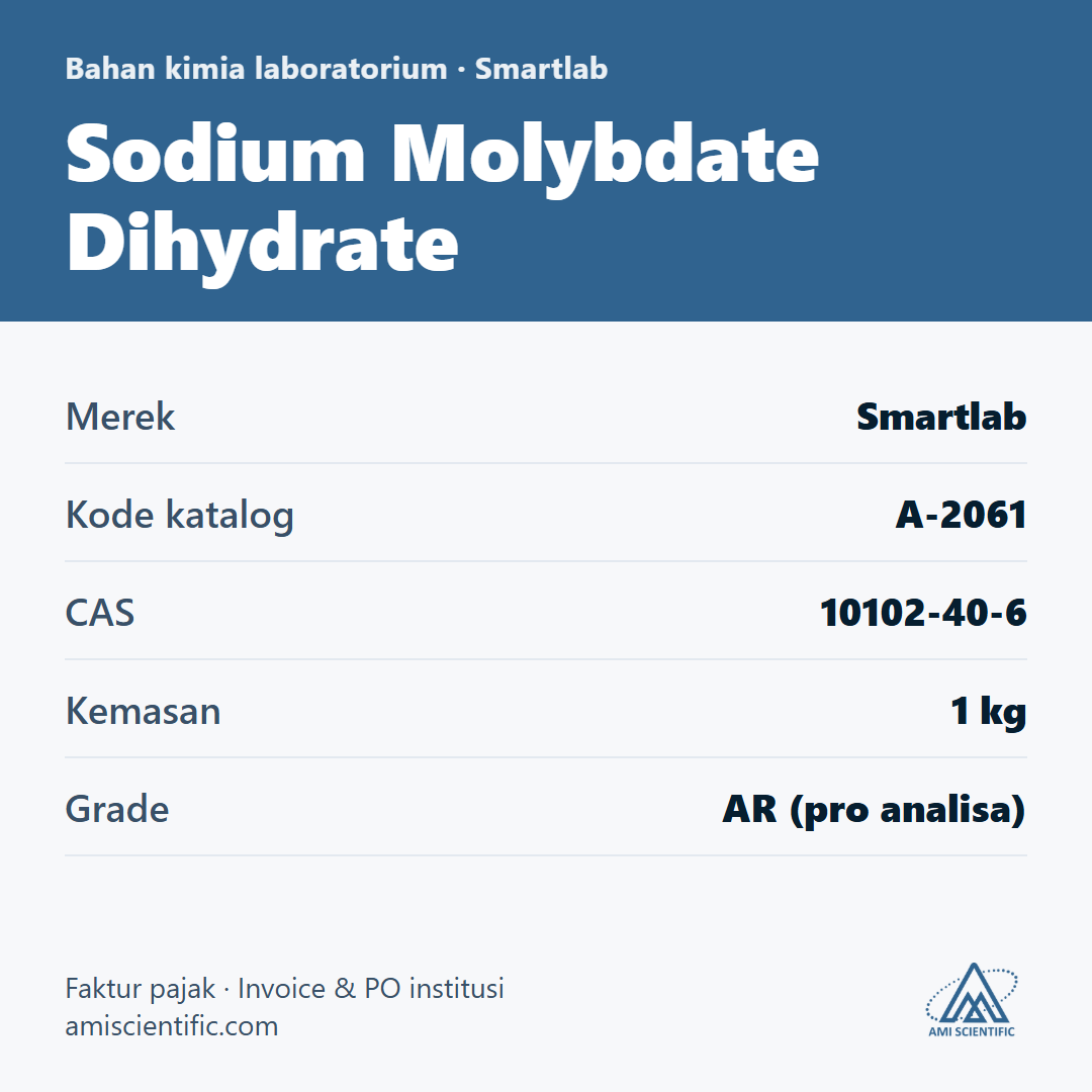 Sodium Molybdate Dihydrate, CAS 10102-40-6, 1 kg – Smartlab A-2061