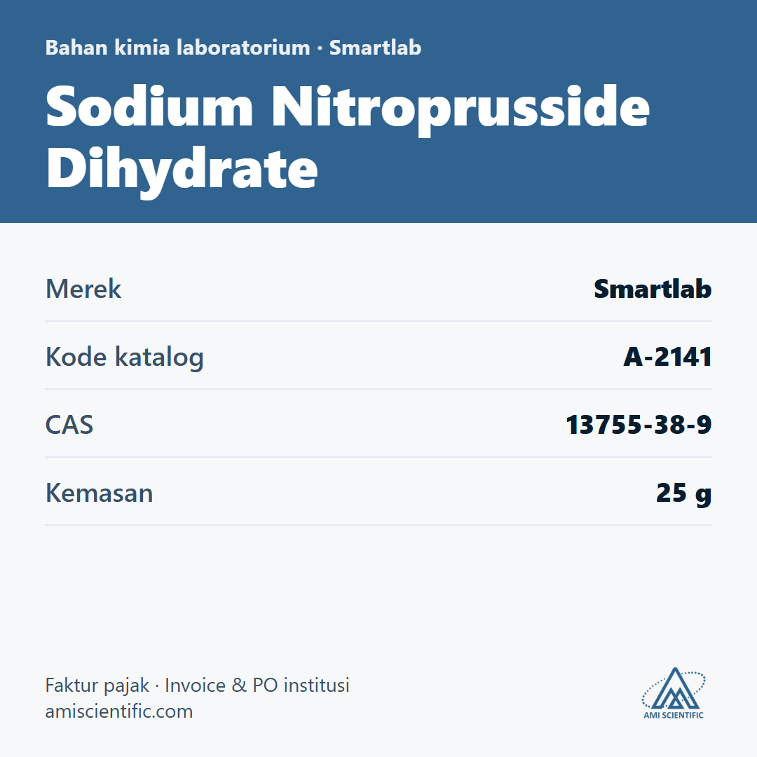 Sodium Nitroprusside Dihydrate, CAS 13755-38-9, 25 g – Smartlab A-2141