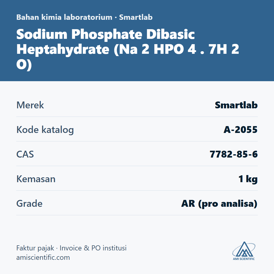 Sodium Phosphate Dibasic Heptahydrate (Na 2 HPO 4 . 7H 2 O), CAS 7782-85-6, 1 kg – Smartlab A-2055