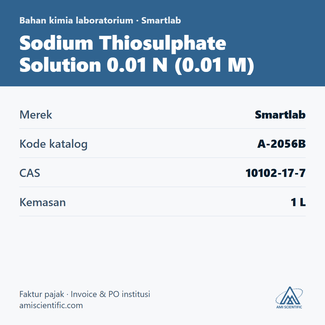 Sodium Thiosulphate Solution 0.01 N (0.01 M), CAS 10102-17-7, 1 L – Smartlab A-2056B