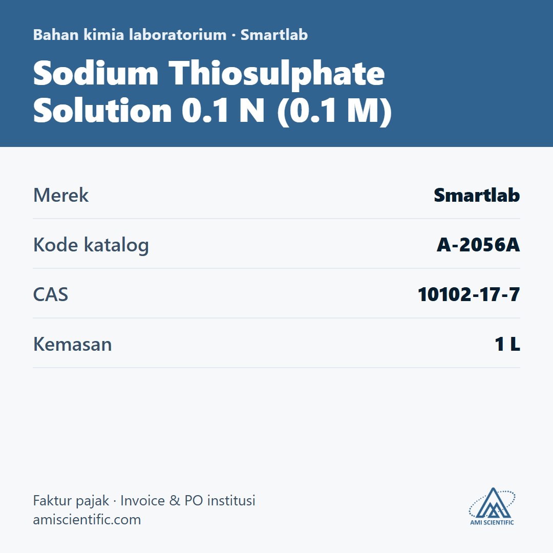 Sodium Thiosulphate Solution 0.1 N (0.1 M), CAS 10102-17-7, 1 L – Smartlab A-2056A
