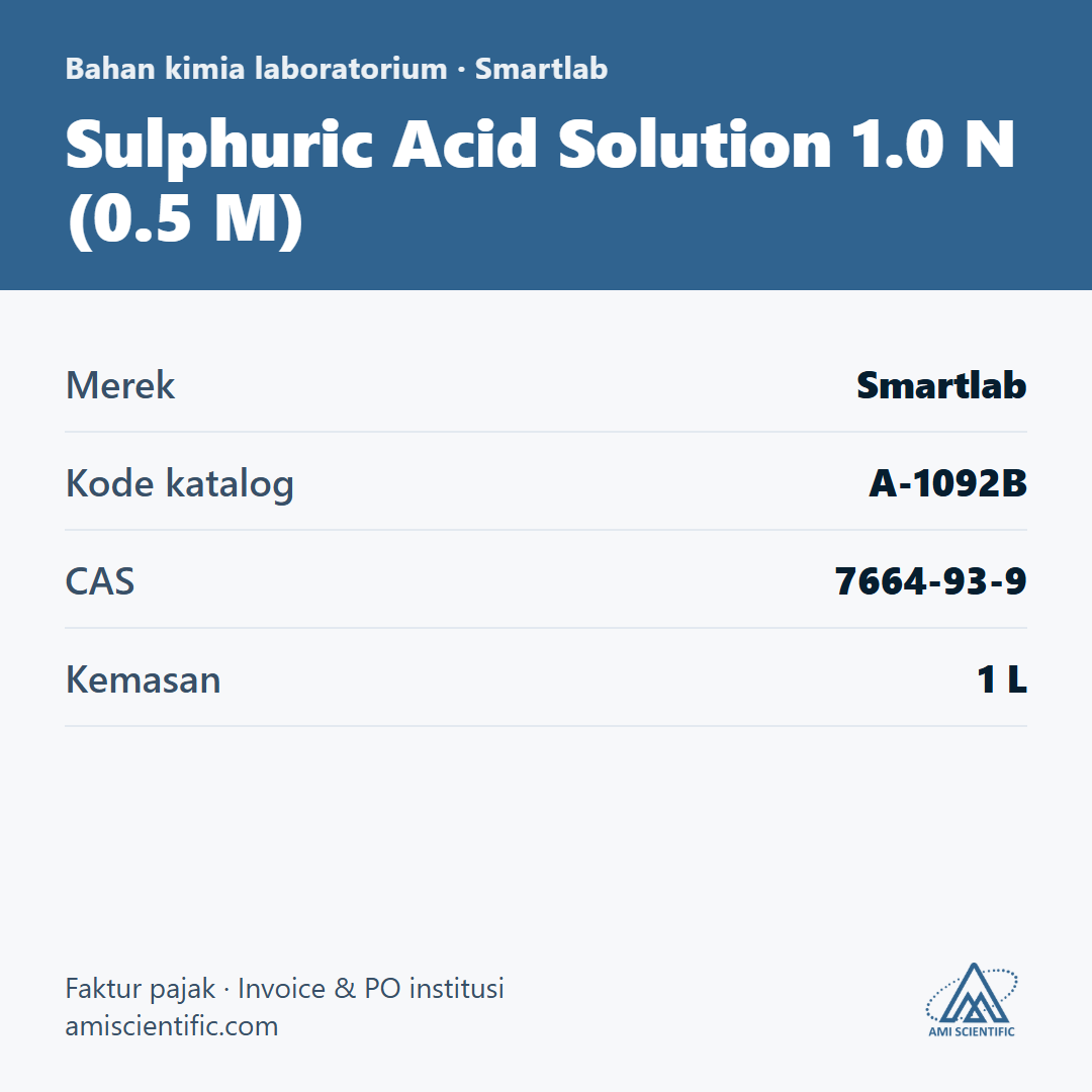 Sulphuric Acid Solution 1.0 N (0.5 M), CAS 7664-93-9, 1 L – Smartlab A-1092B