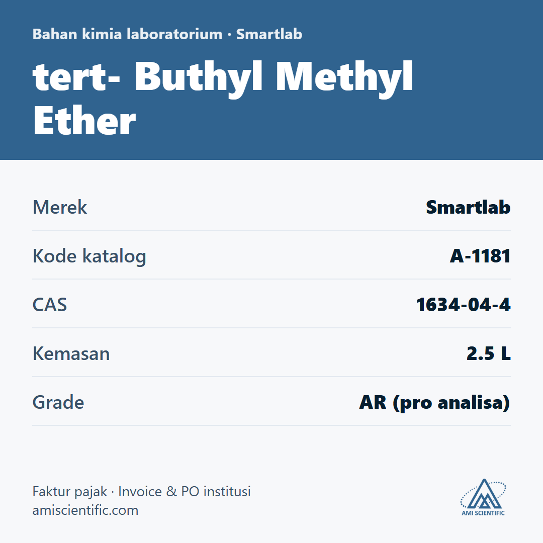 tert- Buthyl Methyl Ether, CAS 1634-04-4, 2.5 L – Smartlab A-1181