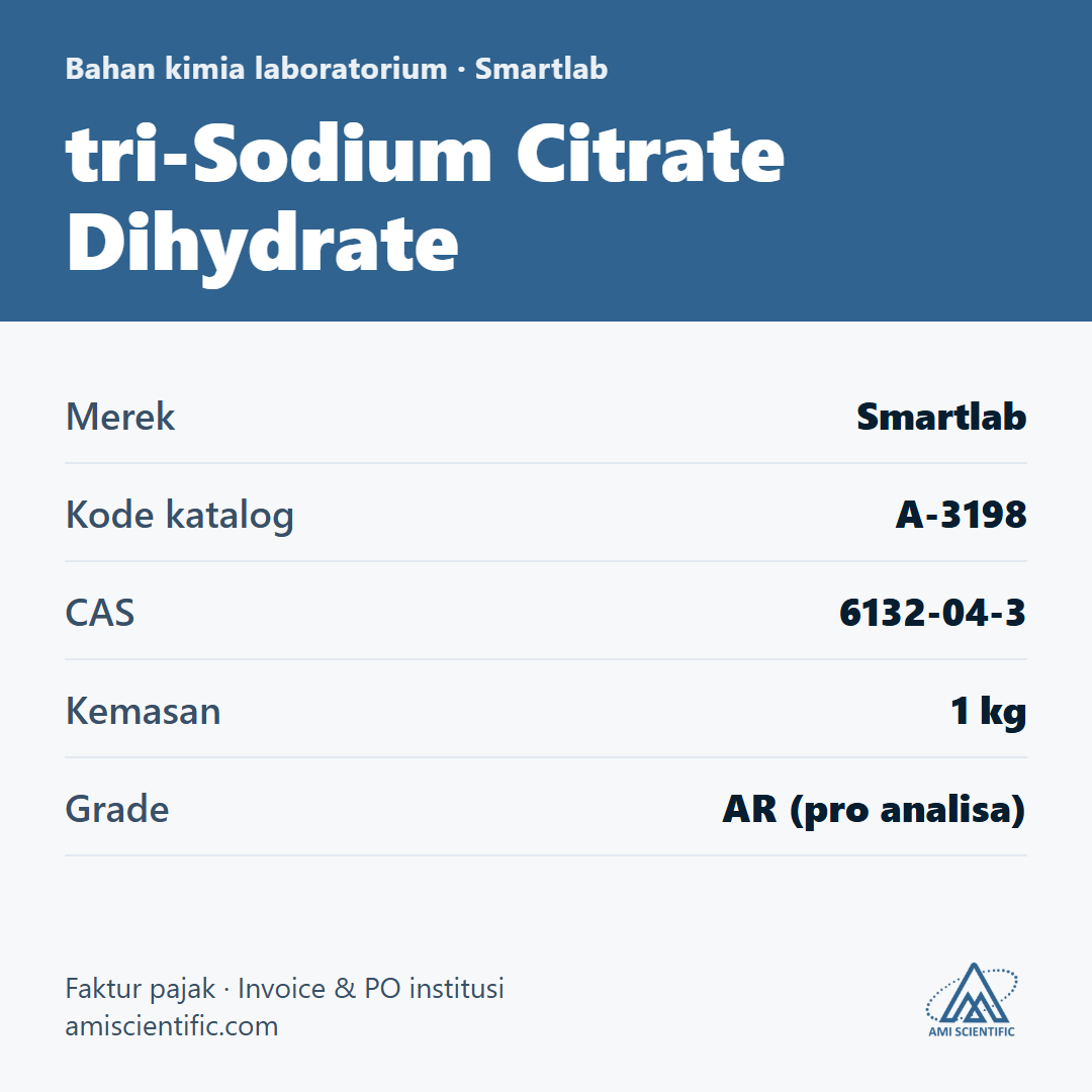 tri-Sodium Citrate Dihydrate, CAS 6132-04-3, 1 kg – Smartlab A-3198