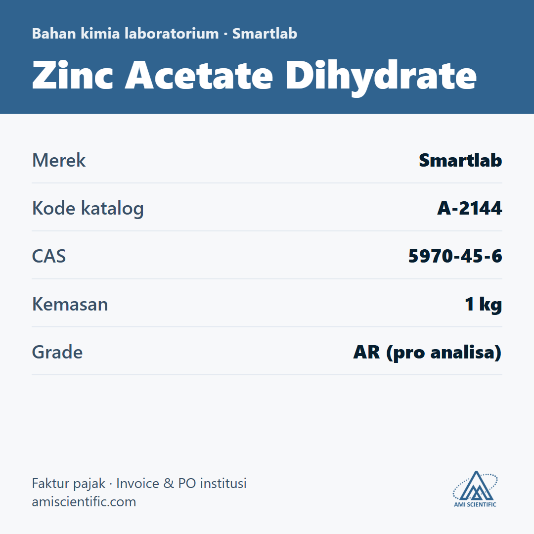 Zinc Acetate Dihydrate, CAS 5970-45-6, 1 kg – Smartlab A-2144