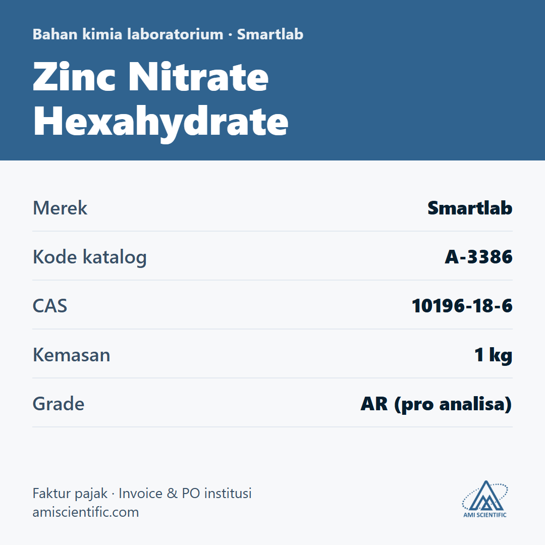 Zinc Nitrate Hexahydrate, CAS 10196-18-6, 1 kg – Smartlab A-3386