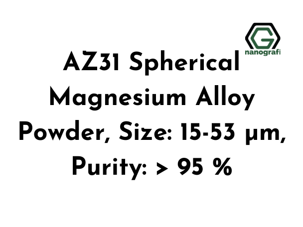AZ31 Spherical Magnesium Alloy Powder, Size: 15-53 µm, Purity: > 95 %