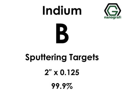 Nanografi NG0ST01BO06 Boron (B) Sputtering Target, indium 99.9% 2" x 0.125"