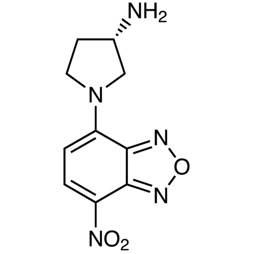 TCI A5562-100MG 143112-52-1 (S)-(+)-NBD-APy [=(S)-(+)-4-Nitro-7-(3-aminopyrrolidin-1-yl)-2,1,3-benzoxadiazole] [Pereaksi Penandaan HPLC untuk Penentuan e.e.]