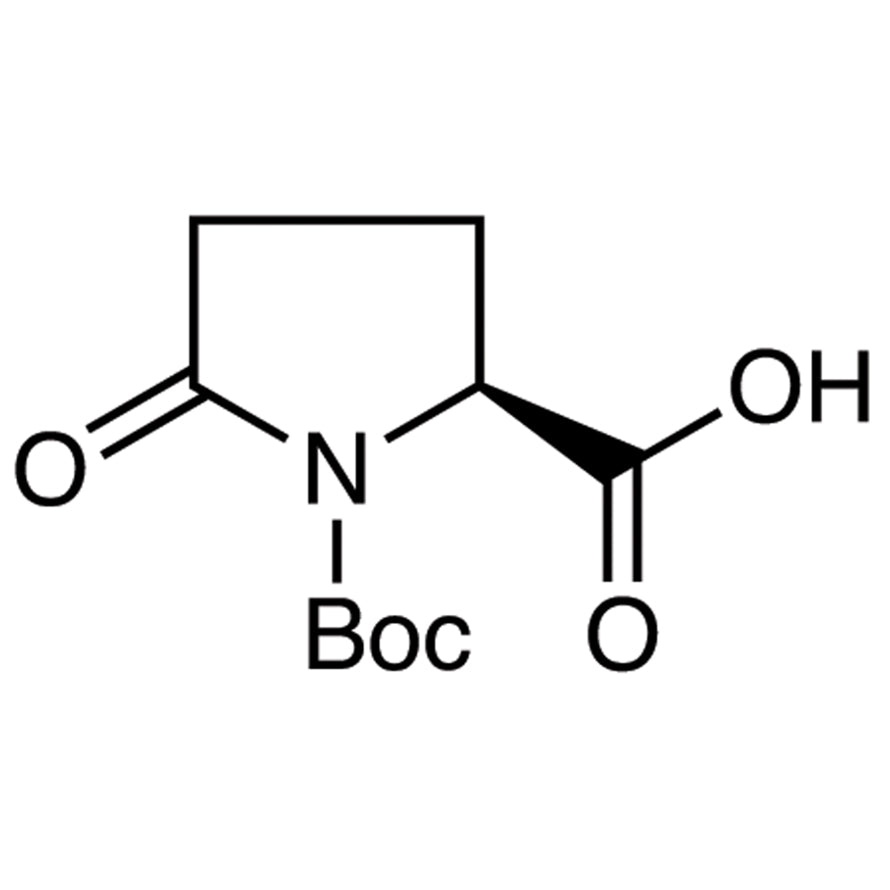 TCI B4083 53100-44-0 N-(tert-Butoxycarbonyl)-L-pyroglutamic Acid — struktur kimia