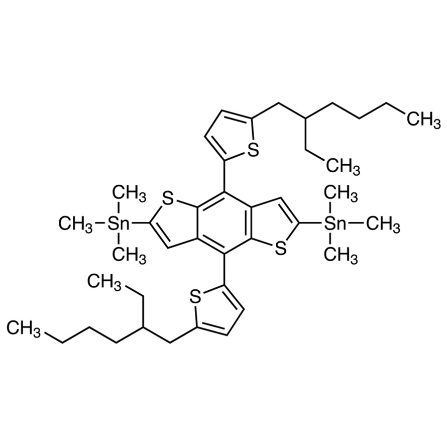 TCI B4437-200MG 1352642-37-5 4,8-Bis[5-(2-ethylhexyl)thiophen-2-yl]-2,6-bis(trimethylstannyl)benzo[1,2-b:4,5-b']dithiophene