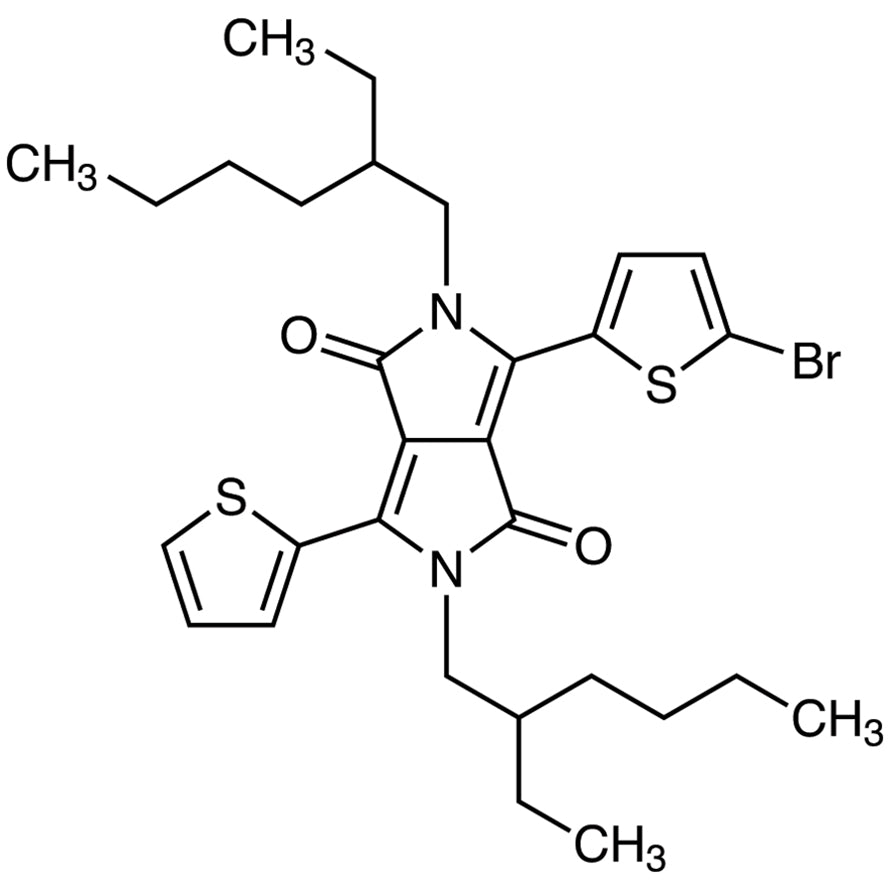 TCI B5456-200MG 1308671-90-0 3-(5-Bromo-2-tienil)-2,5-bis(2-etilheksil)-6-(2-tienil)pirolo[3,4-c]piridin-1,4-dion