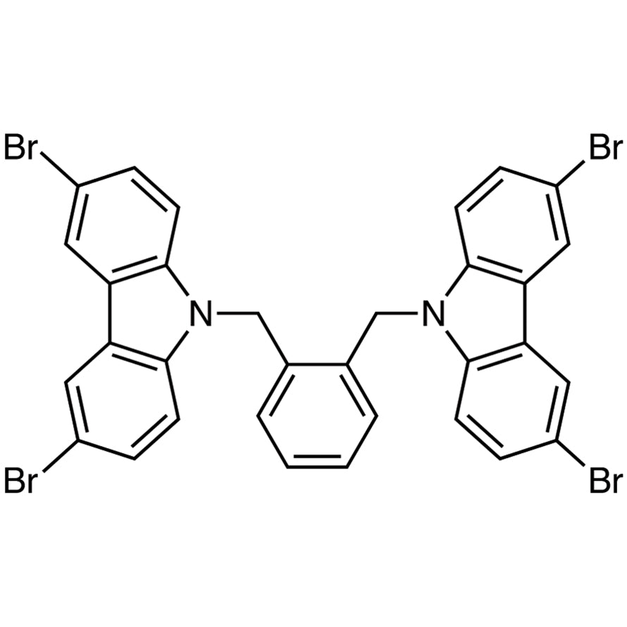 1,2-Bis[(3,6-dibromo-9H-carbazol-9-yl)methyl]benzene (CAS 222166-46-3) - TCI B5605 - AMI Scientific