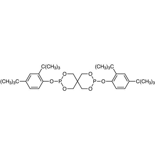 TCI B5664 26741-53-7 3,9-Bis(2,4-di-tert-butylphenoxy)-2,4,8,10-tetraoxa-3,9-diphosphaspiro[5.5]undecane — struktur kimia