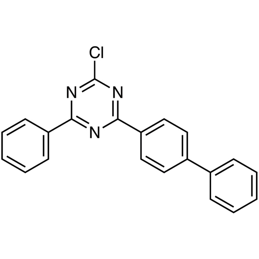 TCI B5792 1472062-94-4 2-([1,1'-Biphenyl]-4-yl)-4-chloro-6-phenyl-1,3,5-triazine — struktur kimia
