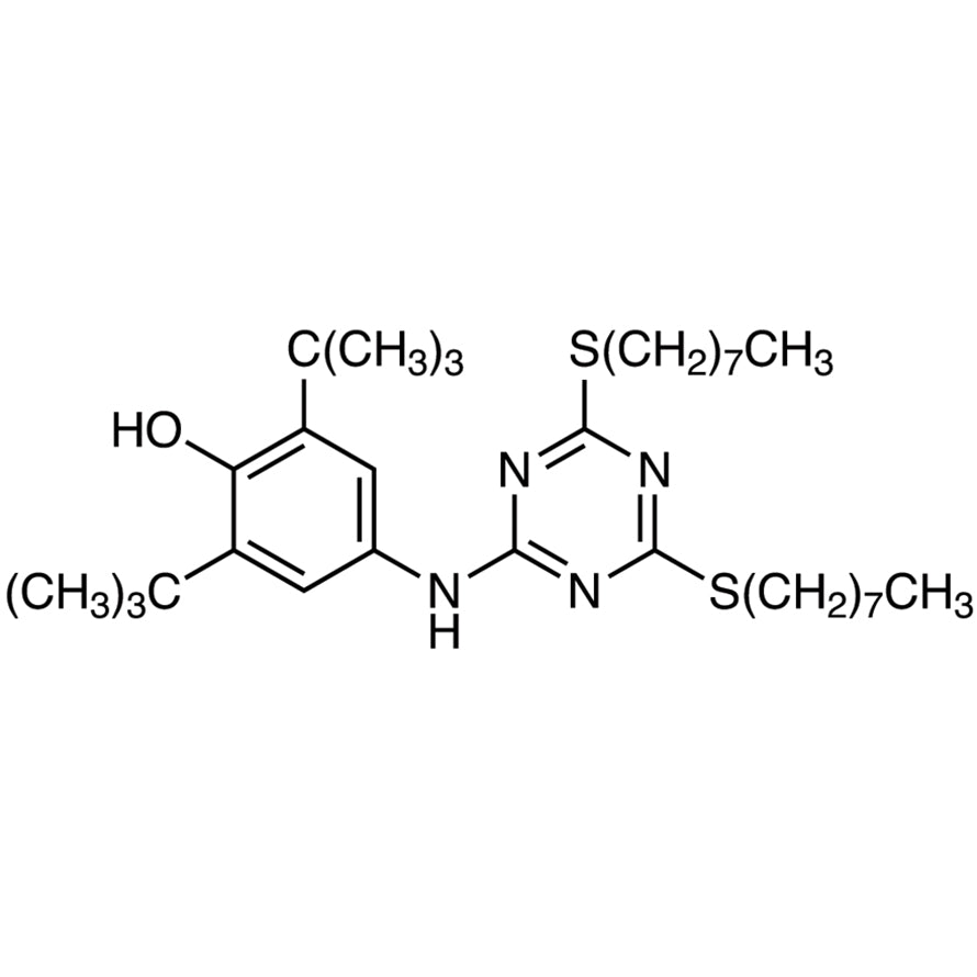 TCI B5977 991-84-4 4-[[4,6-Bis(n-octylthio)-1,3,5-triazin-2-il]amino]-2,6-di-tert-butilfenol