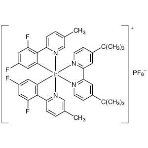 TCI B6254 1335047-34-1 (4,4'-Di-tert-butil-2,2'-bipiridina-kappa~2~N~1~,N~1'~)[bis[3,5-difluoro-2-(5-metil-2-piridinil-kappaN)fenil-kappaC~1~]]iridium Heksafluorofosfat