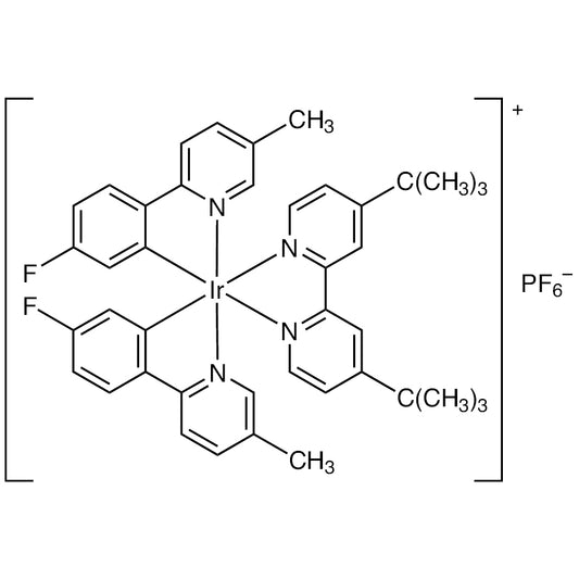 TCI B6258 808142-88-3 (4,4'-Di-tert-butyl-2,2'-bipyridine-kappa~2~N~1~,N~1'~)[bis[5-fluoro-2-(5-methyl-2-pyridinyl-kappaN)phenyl-kappaC~1~]]iridium Hexafluorophosphate