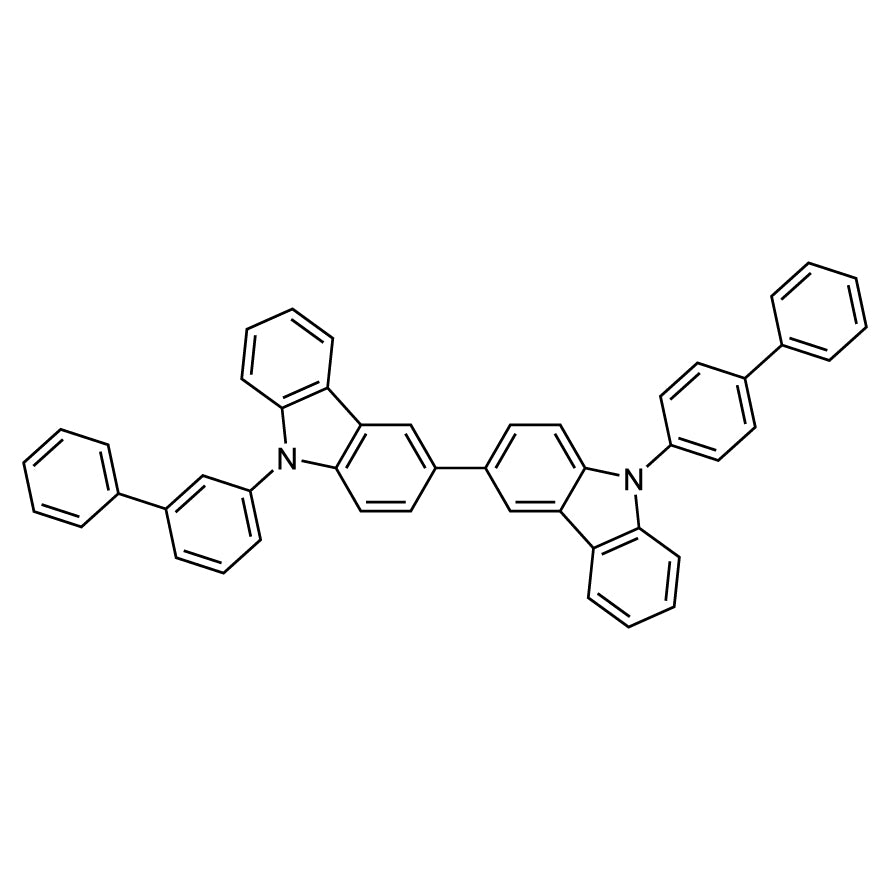 9-([1,1'-Biphenyl]-3-yl)-9'-([1,1'-biphenyl]-4-yl)-9H,9'H-3,3'-bicarbazole (CAS 1643479-47-3) - TCI B6625 - AMI Scientific