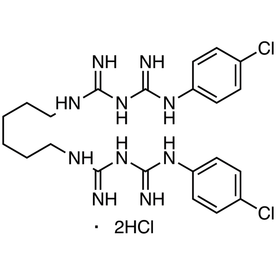 TCI C1254 3697-42-5 Chlorhexidine Dihydrochloride — struktur kimia